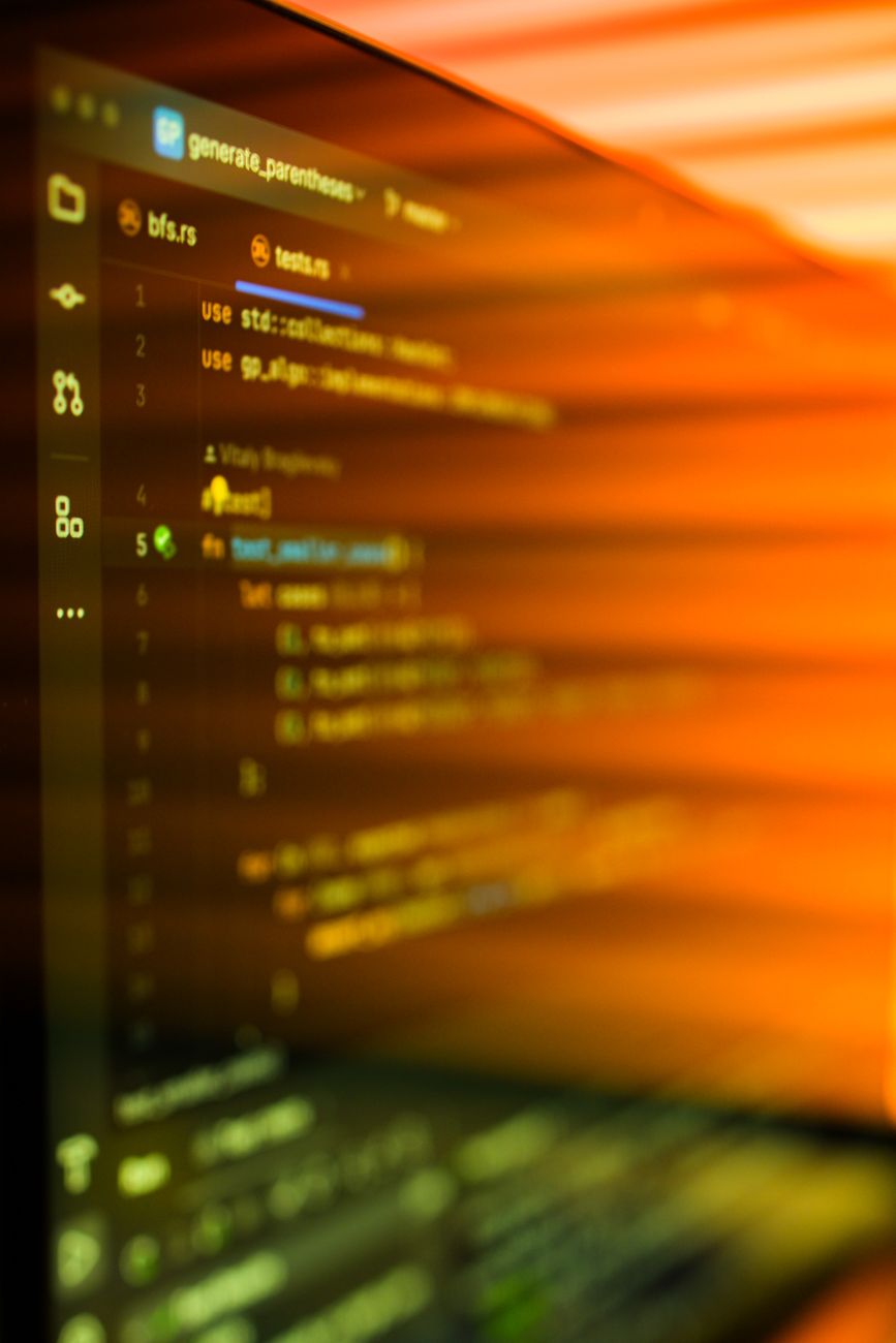 colorful abstract code on computer screen